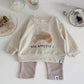 Autumn New Baby Clothing Infant Clothes Sets Cow Horn Bun Towel Embroidery Top+Striped Pants Set Newborn Baby Outfit