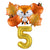 6Pcs Autumn Forest Animals Kids Birthday Party Decoration Squirrel Pine Cone Foil Balloon With 0-9 Number Ball Thanksgiving Gift