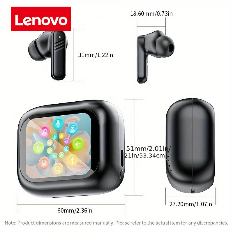 Lenovo Full-Touch Screen Headphones ANC Noise-Cancelling Bluetooth 5.4 Headphones Hi-Fi Stereo Wireless In-Ear ENC Earbuds