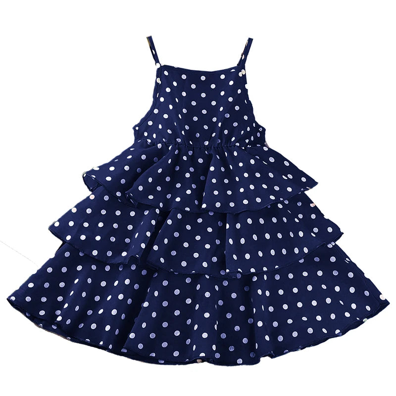 Dress Kids Girls 4-12 Years Black Polka Dot Dress For Girls Stylish Girls Vacation Holiday Clothes Kids Clothes Dress