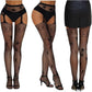 3 Pcs Pantyhose Fishnet Sexy Thigh-High Stockings Suspender Stockings for Women Garter Belt Stockings Hollow Out Pattern Tights