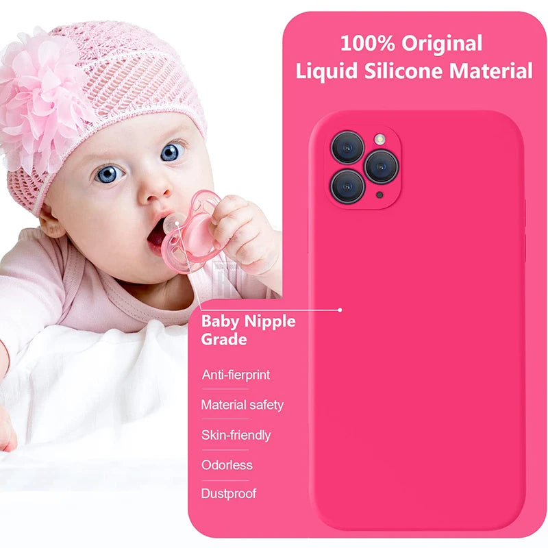 New 17 Series Official Silicone Soft Case for iPhone 17 Air 16 15 14 13 12 11 Pro Max Plus Solid Color Protect Shockproof Cover