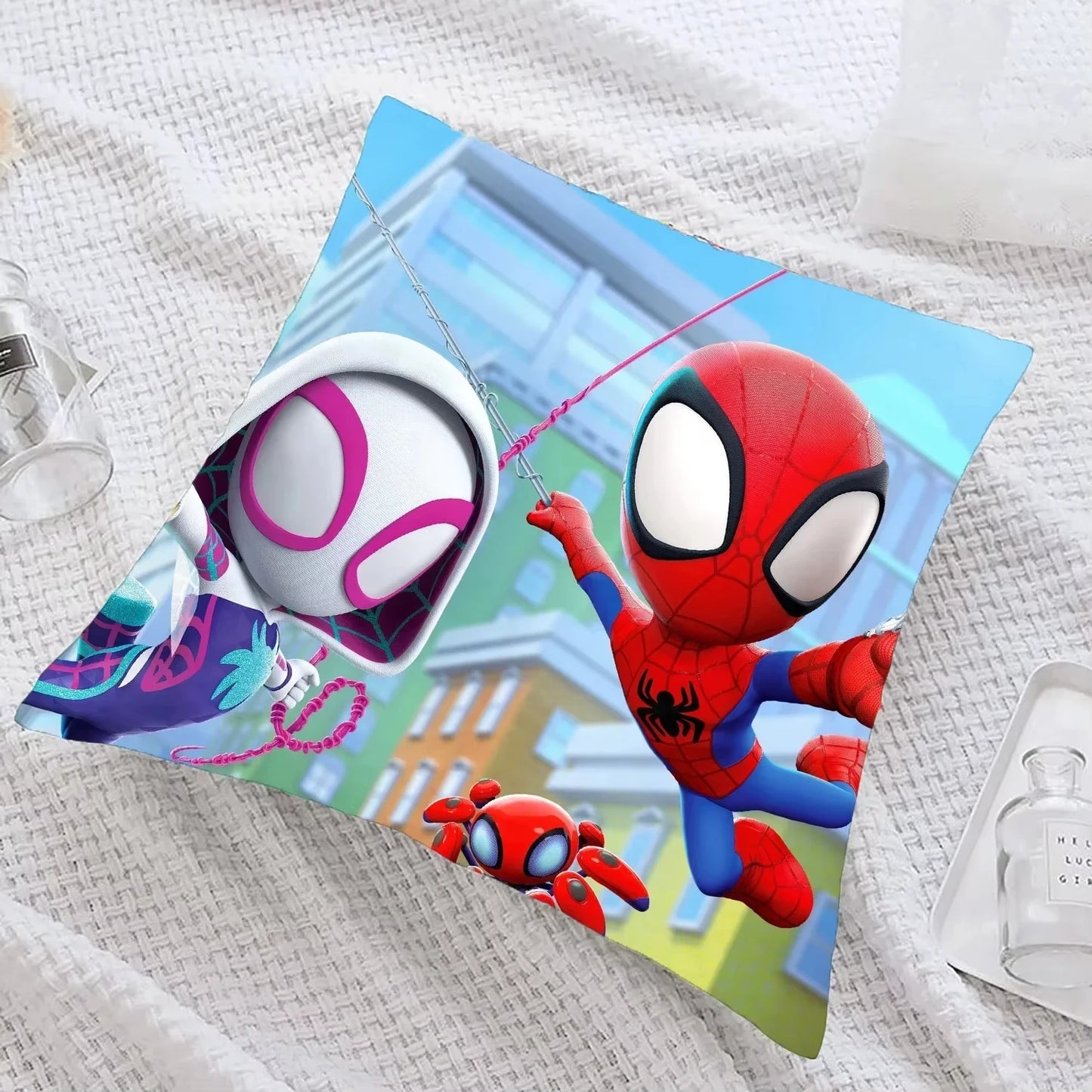 Cute Cartoon Spidey And His Amazing Friends Pillow Covers Decorative Home Double-sided Print Square Pillow Decoration Pillowcase
