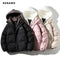Women Casual All-match Long Sleeve Single Breasted Simple Hooded Parkas 2023 Winter Fake Two Piece Warm Jacket Solid Coat