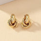 Gold SIlver Color Knot Hoop Earring For Women Shiny Plating Trendy Earring Stud Cute Daily Wear Jewelry