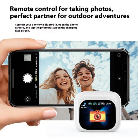 Real Time Translators Bluetooth 5.4 Headphones with Touch Screen 144 Languages Translation Earbuds Noise Cancelling Headset Gift