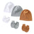 3Set/lot Newborn Baby Hat Gloves Suit Cotton Boys Girls Beanie Hats Cartoon Printed Prevent Face Infant Gloves Shower Gifts