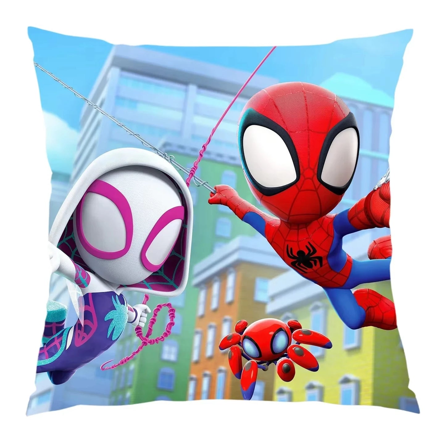 Cute Cartoon Spidey And His Amazing Friends Pillow Covers Decorative Home Double-sided Print Square Pillow Decoration Pillowcase