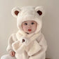 Baby Hat Autumn And Winter Boys' And Girls' Scarves In One Teddy Bear Plush Hat Winter Children's Plush Thickened Windproof Hat