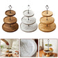 3 Tiers Detachable Cake Stand Wooden European Style Pastry Cupcake Fruit Plate Holder Wedding Party Home Decor Serving Dessert