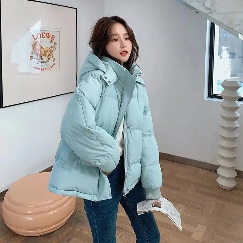 Women's Thickened Cotton Jacket Bread Style Winter Coat Loose Outerwear Student Fashion Korean Version Short Model