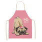 Cute Dog Pug Pattern Cotton Linen Sleeveless Chef Apron Kitchen Aprons Women Home Cooking Baking Waist Bib Pinafore 55x68cm