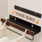 Walnut bathroom toilet shelf no punch toilet sink restroom wall storage towel racks