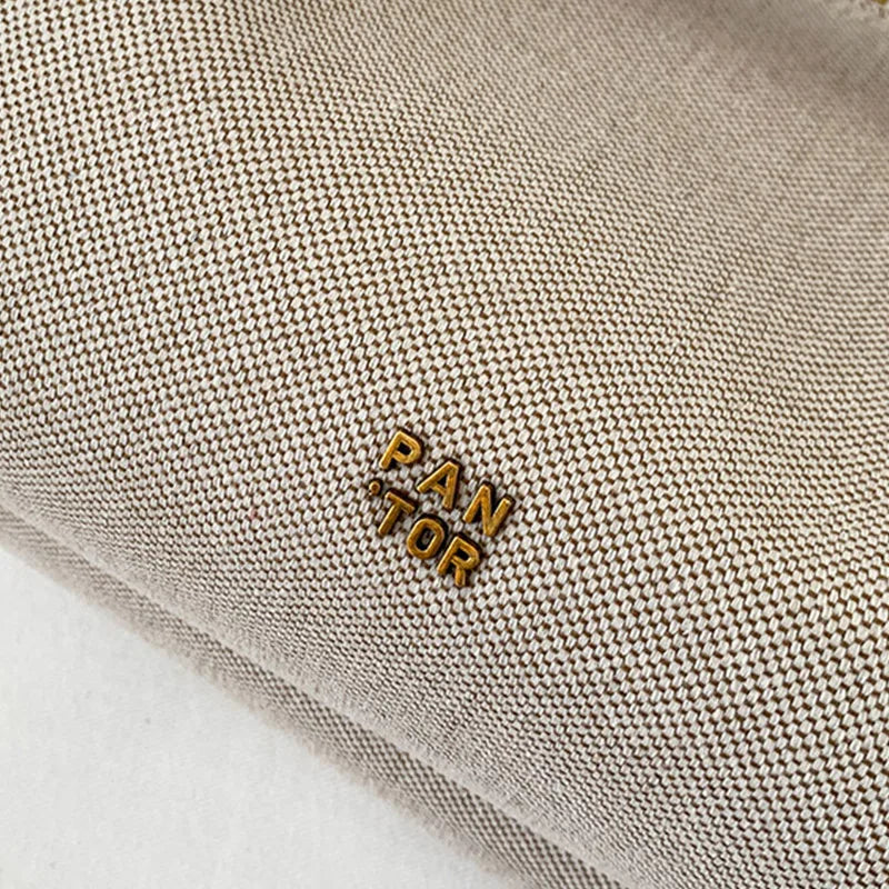 Luxury Canvas Dumpling Handbag Vintage Large Capacity Tote Bag Brand Pleated Drawstring Design Versatile Fashion Shoulder Purse