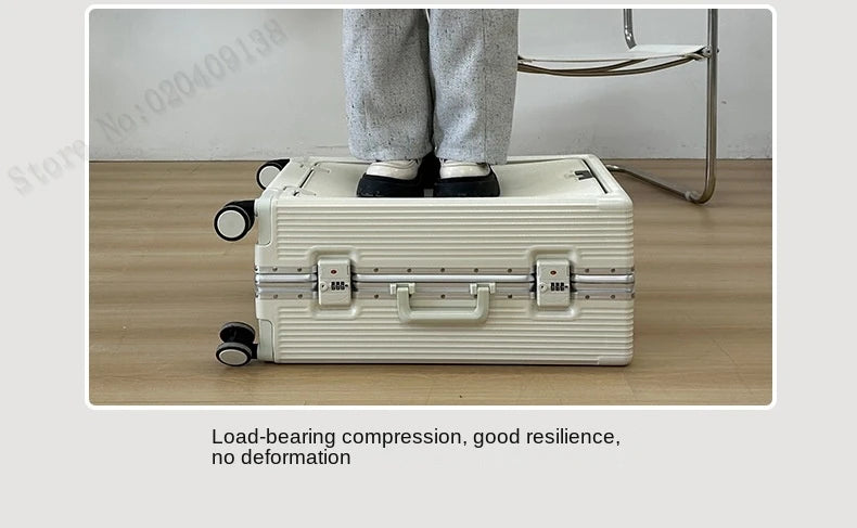 KO-KU New Front Opening Travel Suitcases 20/24/26/28 inch carrier Aluminum Frame Large Capacity Luggage USB Charging TSA Lock