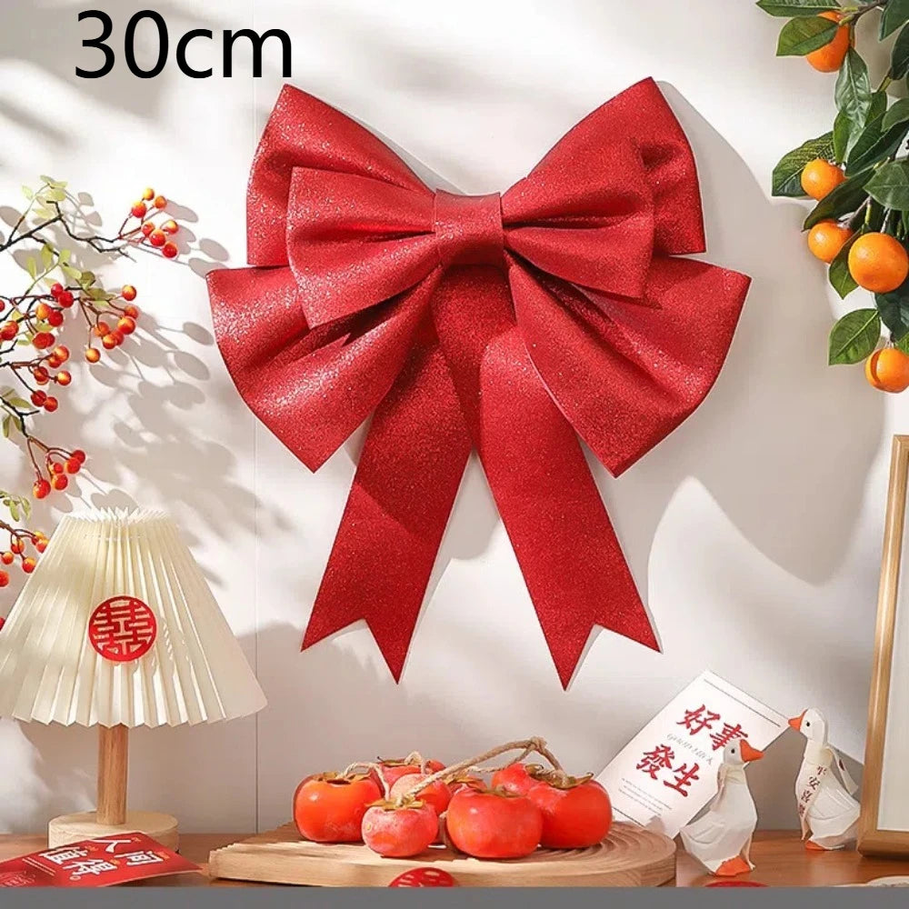 New 30/50/75cm Christmas Giant Bow Large Handmade Bow Knot Kit Party Background Multi-scene Christmas DIY Decor Festivity Decor