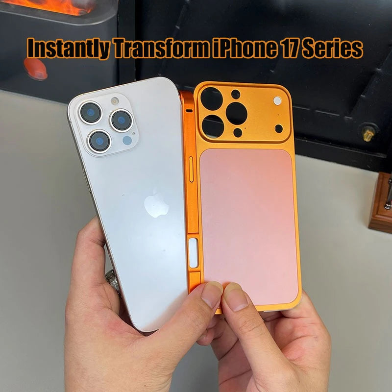 Original Alloy Frame Case For iPhone 13 14 15 16 Pro Max Instantly Transform 17 Pro Max Large Window Backplane Protective Film
