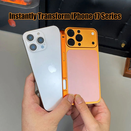 Original Alloy Frame Case For iPhone 13 14 15 16 Pro Max Instantly Transform 17 Pro Max Large Window Backplane Protective Film