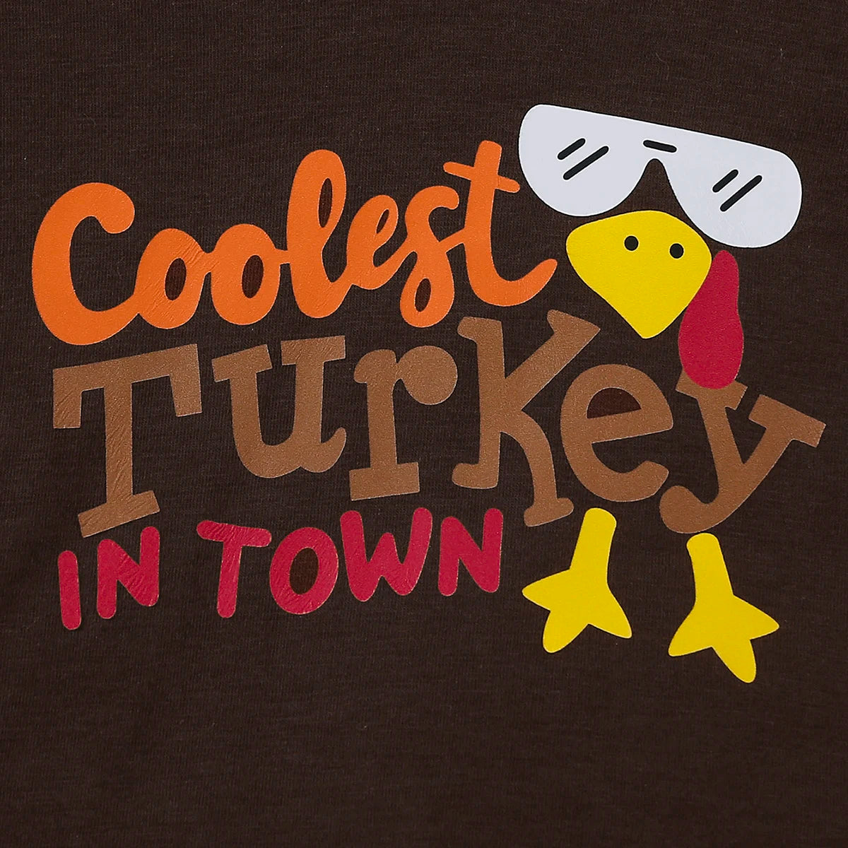 Unisex Baby Thanksgiving Letter Print Hoodie And Full Print Pants Two-Piece Set for Autumn Winter