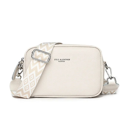 100% Genuine Leather Women Shoulder Bag 2025 New High Quality Cowhide Female Crossbody Bags Wide Shoulder Strap Girls Handbag