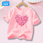Girls' Fashion Cotton T-shirts with Cherry Fruit Pattern Short Sleeve Girls' Cute Summer Tee Shirts 3-14 Years YT01
