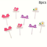 Fruit Fork Cartoon Kids Cake Fruit Toothpick Mini Animal Fork Food Grade Plastic Bento Lunch Bento Accessories Party Decor