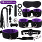 Exotic Bed Bondage Set BDSM Kits Exotic Sex Toys For Adults Games Leather Handcuffs Whip Gag Nipple Clamps Women Sex Products