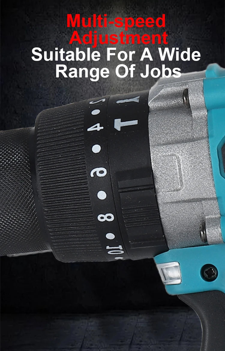 Heimerdinger Brushless Cordless Drill, 1300 In-lb(150N.m) Torque Electric Drill, 1/2" Driver-Drill,2 Variable Speed Drill