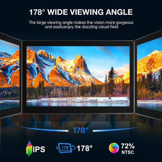 Unew 5.7" Portable Monitor 1920x1080 60Hz Touchscreen Display 2 Type-C USB HDMI Mini  Screeen for CCTV Car Motorcycle Computer