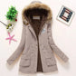 Korean Style Thickened Long Cotton Jacket Women's Winter Coat with Fleece Lining And Fur Collar Slim Fit plus Size Top