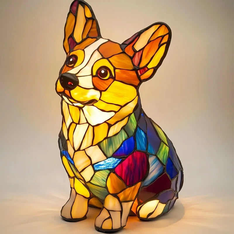 Dog Series Art Night Light Pug Lamp Stained Resin Mosaic Light Corgi Dachshund Dog Decoration Funny Gift For Pets Lover Children