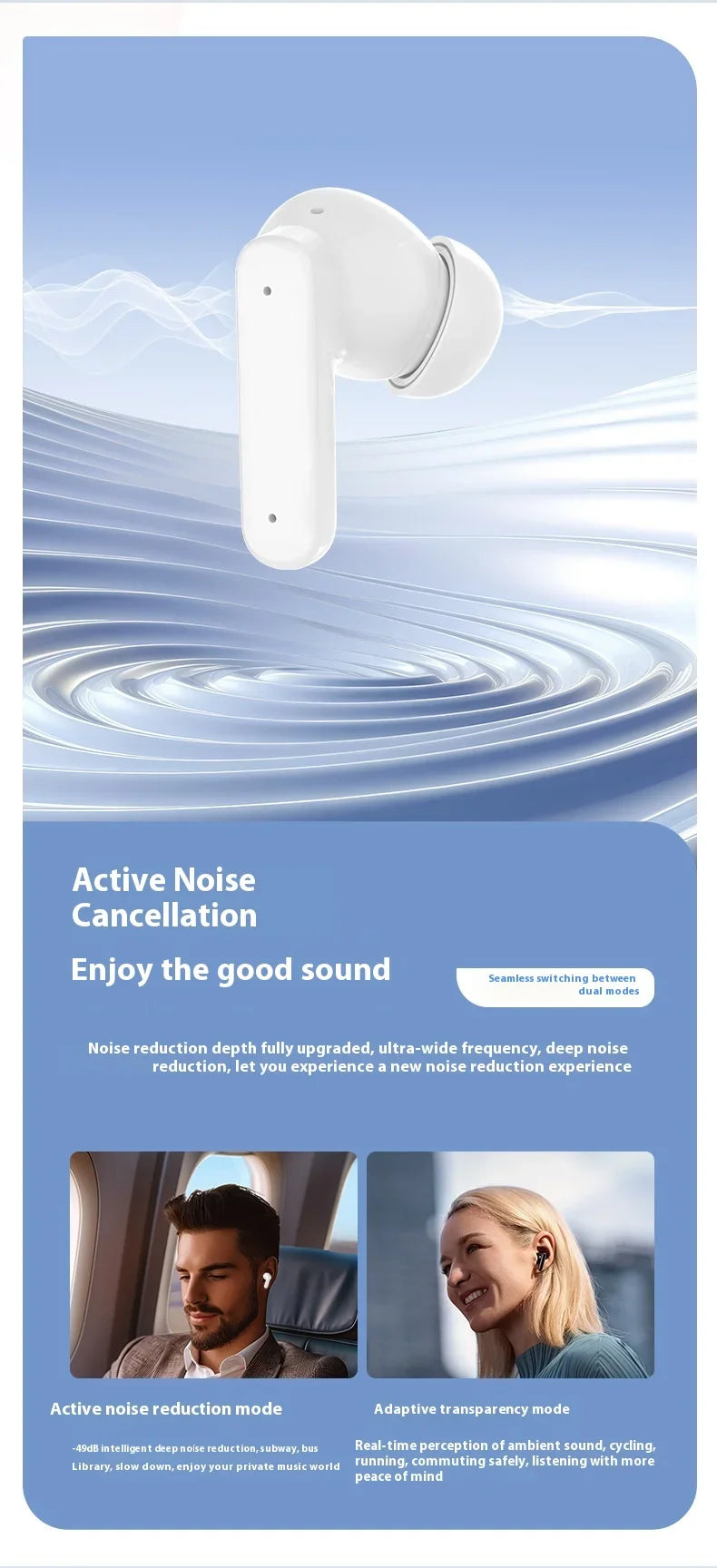 Real Time Translators Bluetooth 5.4 Headphones with Touch Screen 144 Languages Translation Earbuds Noise Cancelling Headset Gift