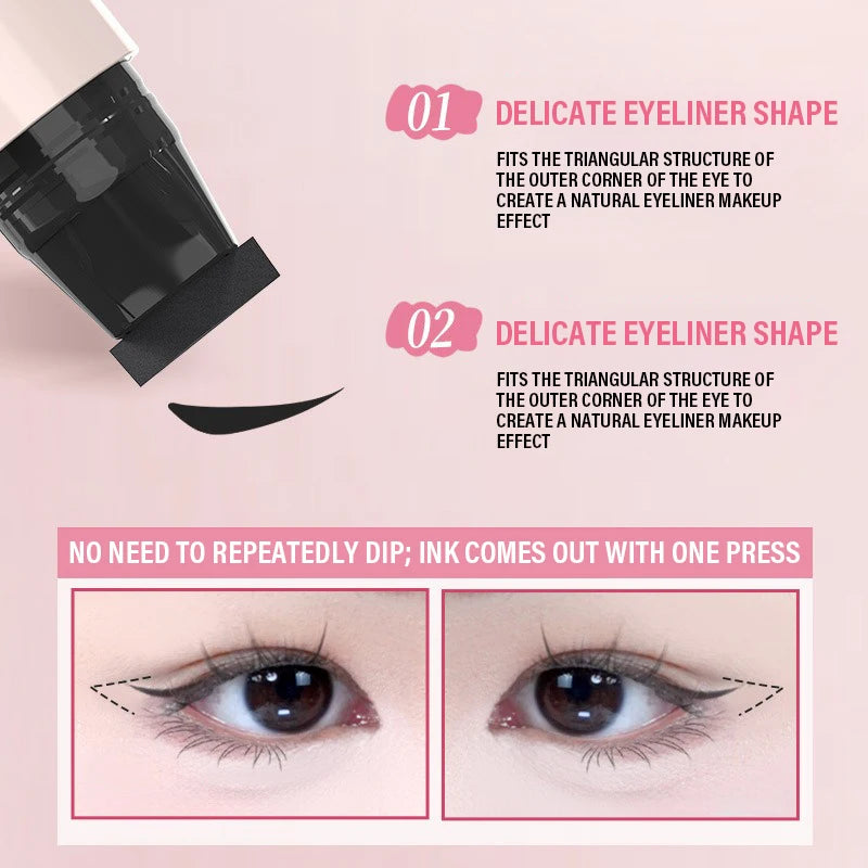 Rotating Eyeliner Stamp Pen Quick-drying Waterproof Eyeliner Liquid Long-lasting Black Brown Eyeliner Small Portable Eye Liner