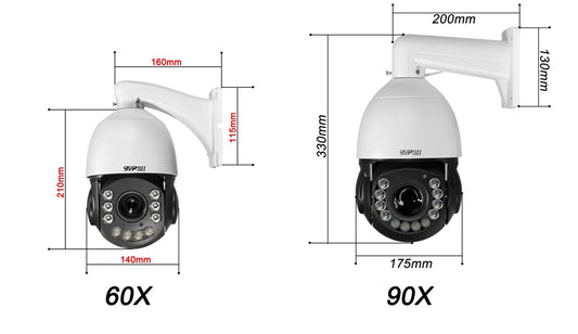 Max.512G Laser Infrared Metal Auto Tracking 4K 8MP 90X Optical Zoom 360° 2.4GHz 5GHz WIFI PTZ Speed Dome Surveillance IP Camera