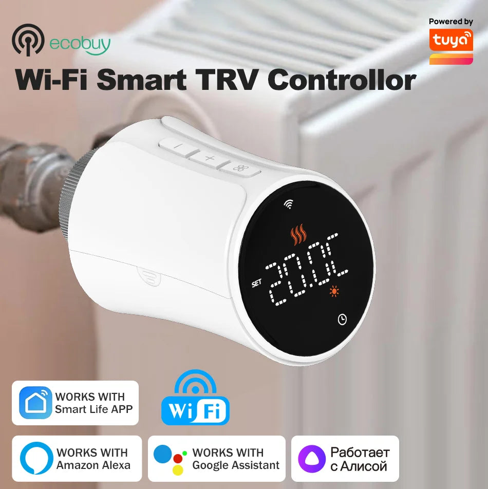 Tuya Thermostatic Radiator Valve Zigbee Thermostat Radiator Valve Tuya Zigbee Smart Home Wifi  Temperature Controller Alexa