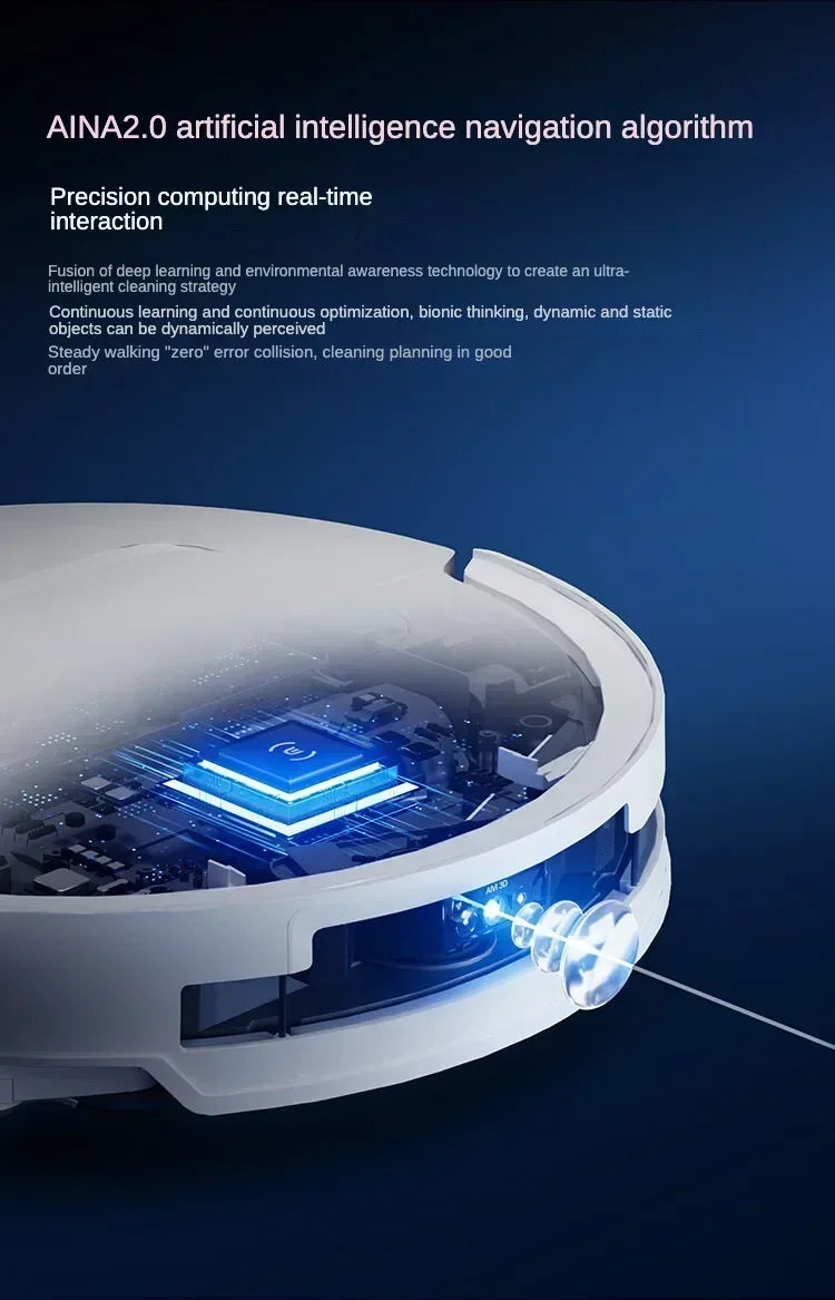 Original Ecovacs Deebot T50 PRO Vacuum Cleaner Robot Chinese Version 15800Pa Hair Zero-tangle Stepless 70°C Hot Water