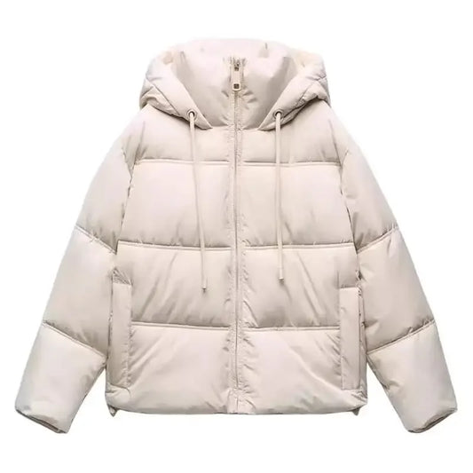 TAOP&ZA Autumn Winter New Casual Warm Cotton Jacket Short Hooded Coat Female Fashionable Long Sleeve Clothing from China