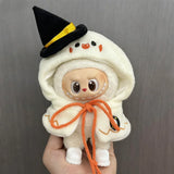 For labubu clothing Accessories Halloween pumpkin baby clothes Dress set accessories For 15-17cm labubu Halloween outfit