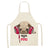 Cute Dog Pug Pattern Cotton Linen Sleeveless Chef Apron Kitchen Aprons Women Home Cooking Baking Waist Bib Pinafore 55x68cm