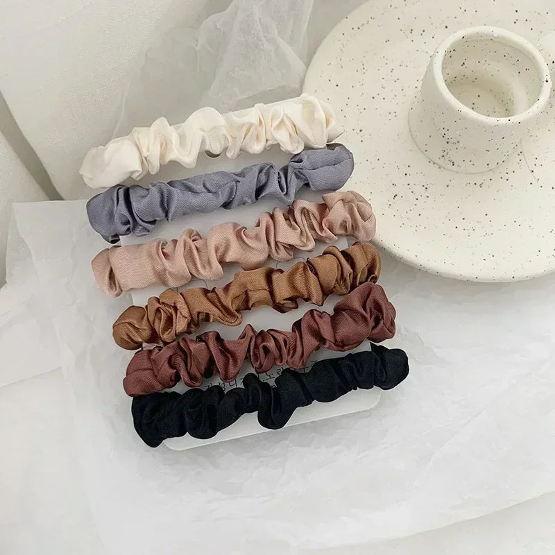 6/12 PCS Elegant women's headband, rubber band, elastic band, softer than silk hair | Satin headband |