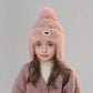 Kids Winter Hat with Ear Flaps Hat with Furry Pom-Pom & Plush Lining - Soft Warm Beanie for Boys & Girls for & 4-10 Y