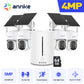 ANNKE 4MP Scalable Wireless Security Camera System 4CH 5MP Wireless Homebase NVR IP65 4MP PIR Two-way Audio Solar PT Camera