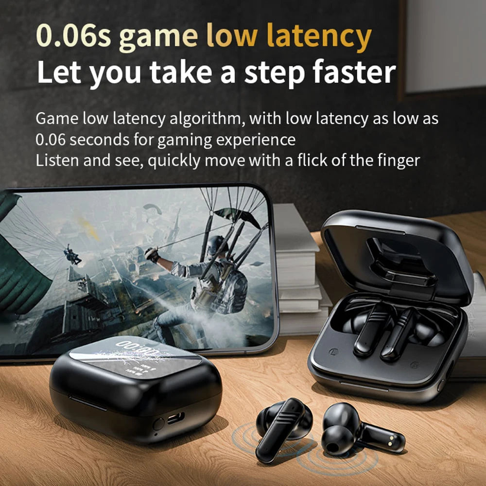 ANC Bluetooth Headset Colour Screen Touch Active Noise Cancellation Bluetooth 5.4 Headset HIFI Stereo Sports Headset Waterproof