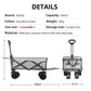 Extra Long Extender Collapsible Wagon Cart Large Weight Capacity Heavy Duty Beach Wagon Cart Outdoor Portable Camping Equipment