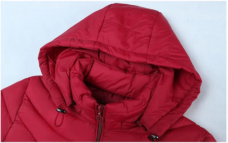 New Women Cotton Coat Autumn Winter Jacket Coat Middle-Aged Elderly Mothers Padded Hooded Keep Warm Down Cotton Overcoat Parkers