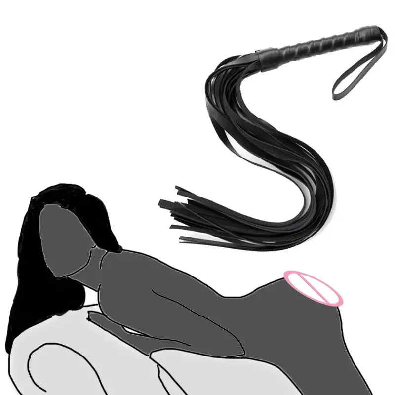 Faux Leather Pimp Whip Racing Riding Crop Party Flogger Queen Black Horse Riding Whip New