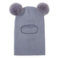 Kids Yarn Knit Balaclava Cap Autumn Winter Pullover Ear Protection Double Ball One-piece Baby Christmas Gift Hat