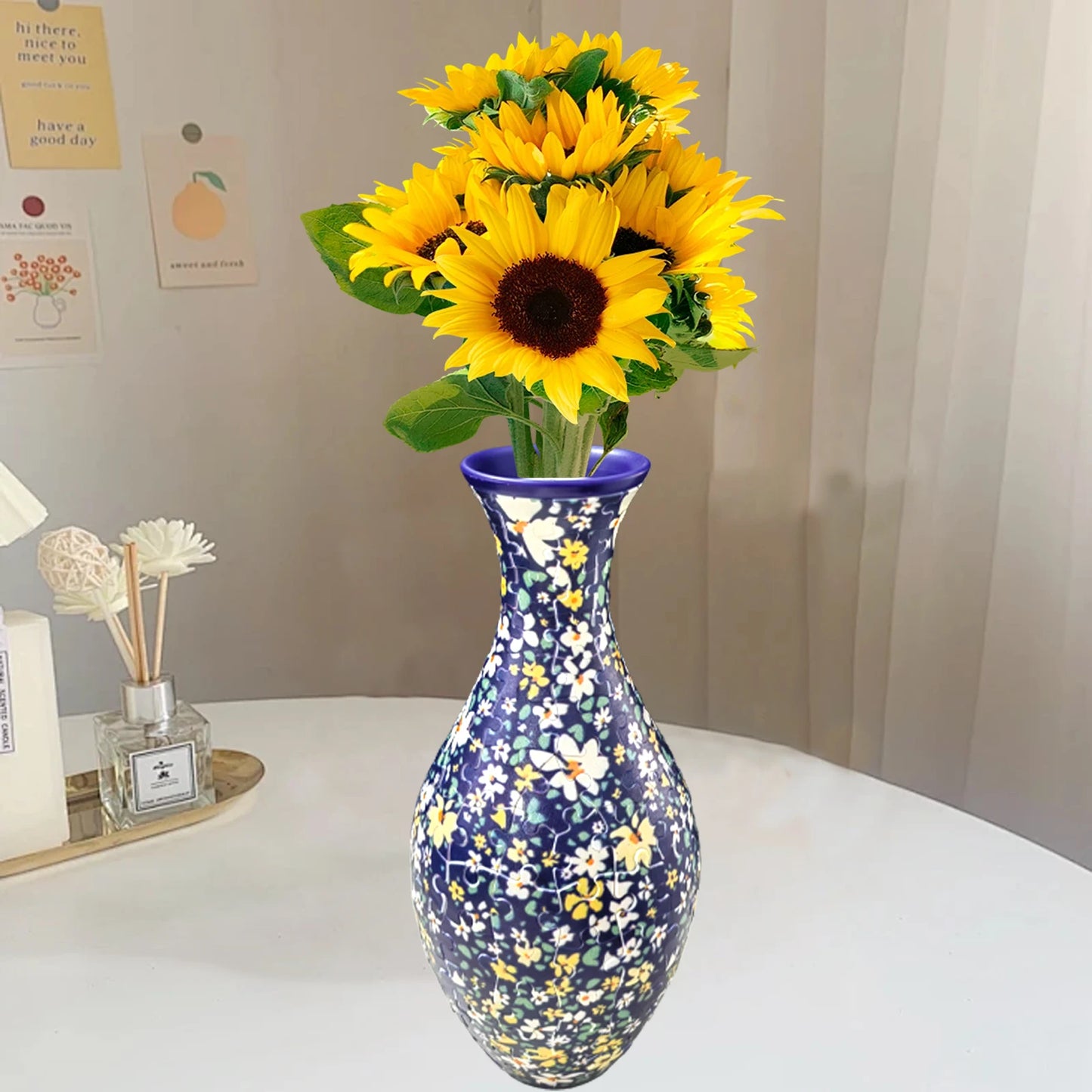 3D Puzzle Vase Building Blocks Unique Flower Vase Curved Puzzle Pieces House Warming Gift for Flower Arrangements Home Christmas