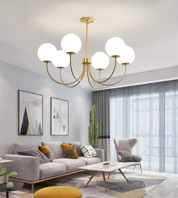 Modern luxury chandeliers E27 Bulb glass ball chandelier minimalism suspension design Living Room kitchen island pendant light
