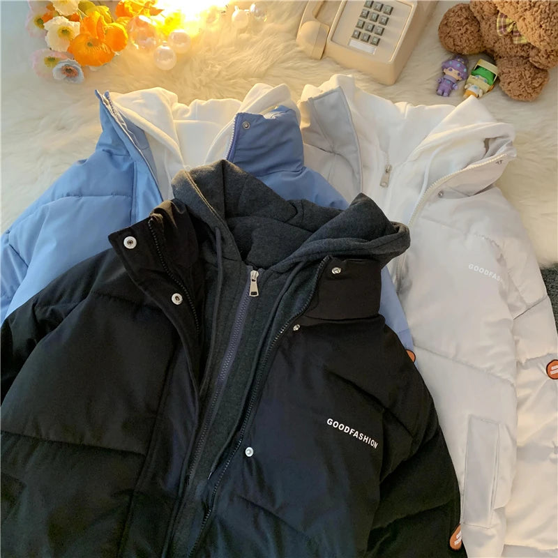 2025 Women's Winter Quilted Jacket Overcoat Thick Cotton Padded Coat Female Oversized  Loose Oversize Coats Hooded Short Parkas